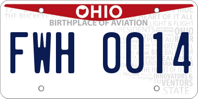 OH license plate FWH0014