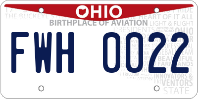 OH license plate FWH0022