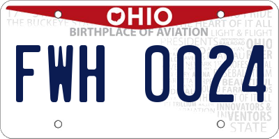 OH license plate FWH0024