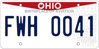 OH license plate FWH0041