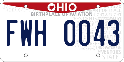 OH license plate FWH0043