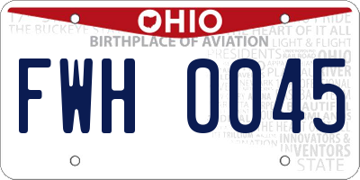 OH license plate FWH0045
