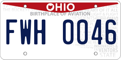 OH license plate FWH0046