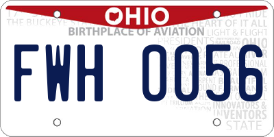 OH license plate FWH0056