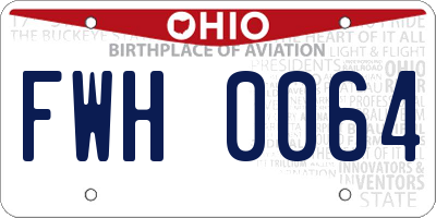 OH license plate FWH0064