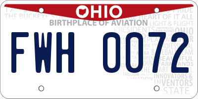 OH license plate FWH0072