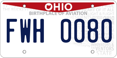 OH license plate FWH0080