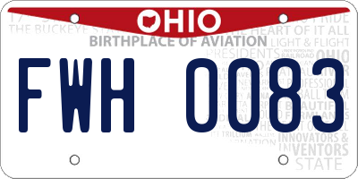 OH license plate FWH0083
