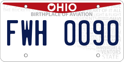 OH license plate FWH0090