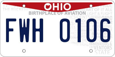OH license plate FWH0106