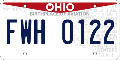 OH license plate FWH0122