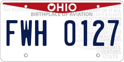 OH license plate FWH0127