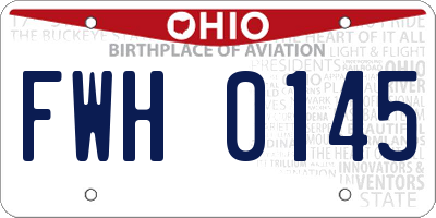 OH license plate FWH0145