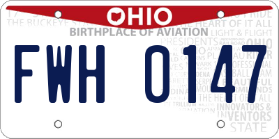 OH license plate FWH0147