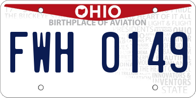 OH license plate FWH0149