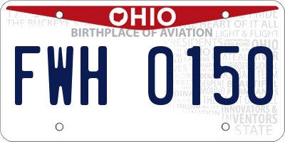 OH license plate FWH0150
