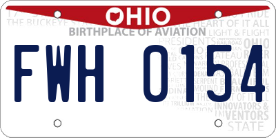 OH license plate FWH0154