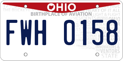 OH license plate FWH0158