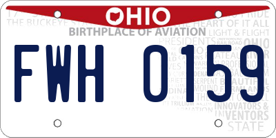 OH license plate FWH0159