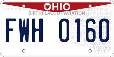 OH license plate FWH0160