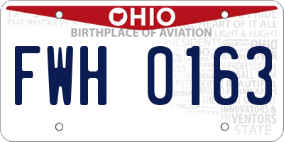 OH license plate FWH0163
