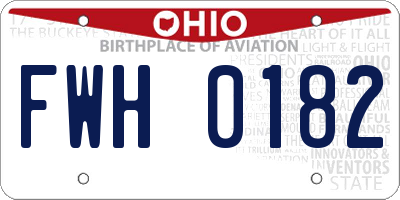 OH license plate FWH0182
