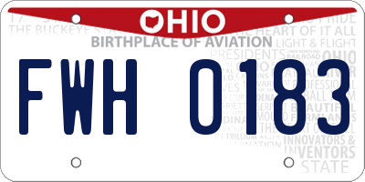OH license plate FWH0183
