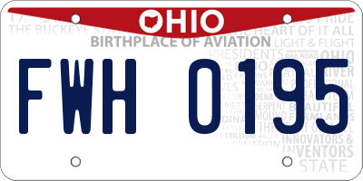 OH license plate FWH0195