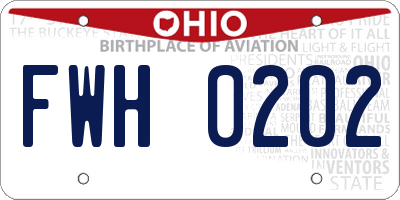 OH license plate FWH0202