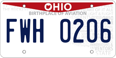 OH license plate FWH0206