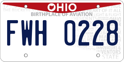 OH license plate FWH0228