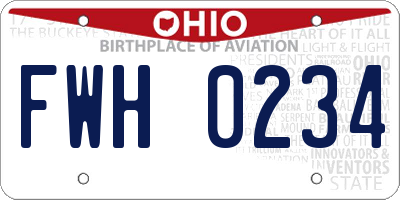 OH license plate FWH0234