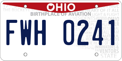 OH license plate FWH0241