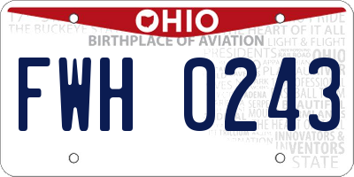 OH license plate FWH0243