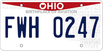 OH license plate FWH0247