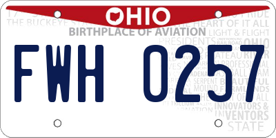 OH license plate FWH0257