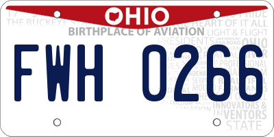 OH license plate FWH0266