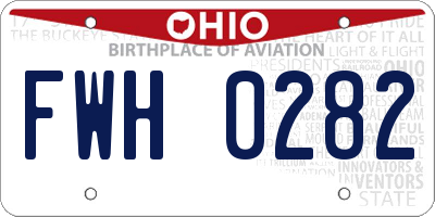 OH license plate FWH0282