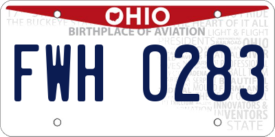 OH license plate FWH0283