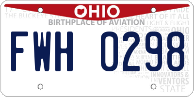 OH license plate FWH0298