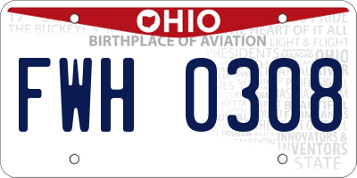 OH license plate FWH0308