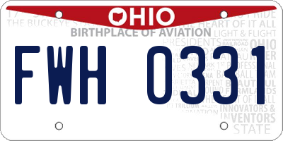 OH license plate FWH0331