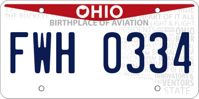 OH license plate FWH0334