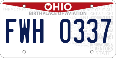 OH license plate FWH0337
