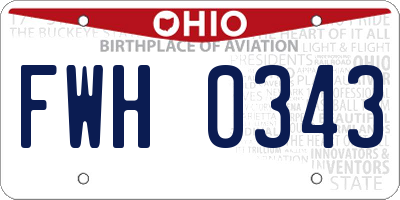 OH license plate FWH0343