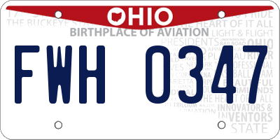 OH license plate FWH0347