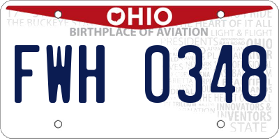 OH license plate FWH0348