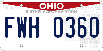OH license plate FWH0360