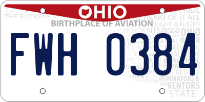 OH license plate FWH0384