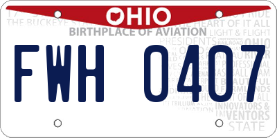 OH license plate FWH0407